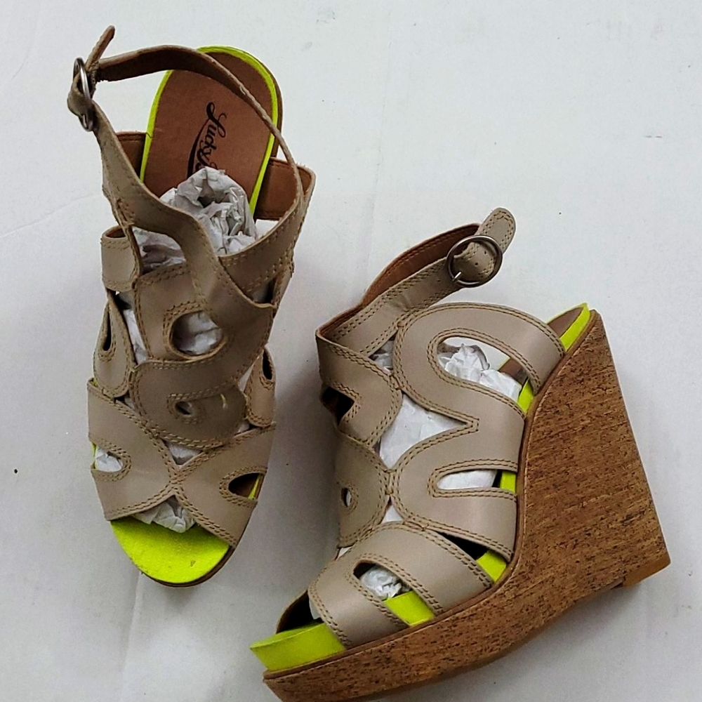 Lucky Brand cork wedge sandal